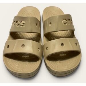 Crocs Baya Platform Slide Sandals Women's Size 6 Beige Slip On Shoes